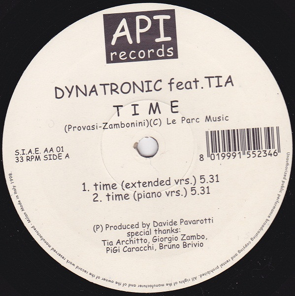 Dynatronic feat. Tia - Time | Api Records (AA 01)