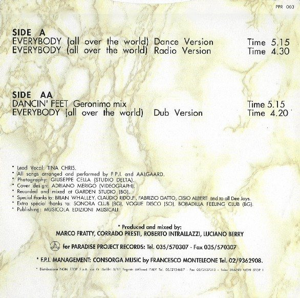 FPI Project - Everybody (All Over The World) | Paradise Project Records (PPR 003) - 2