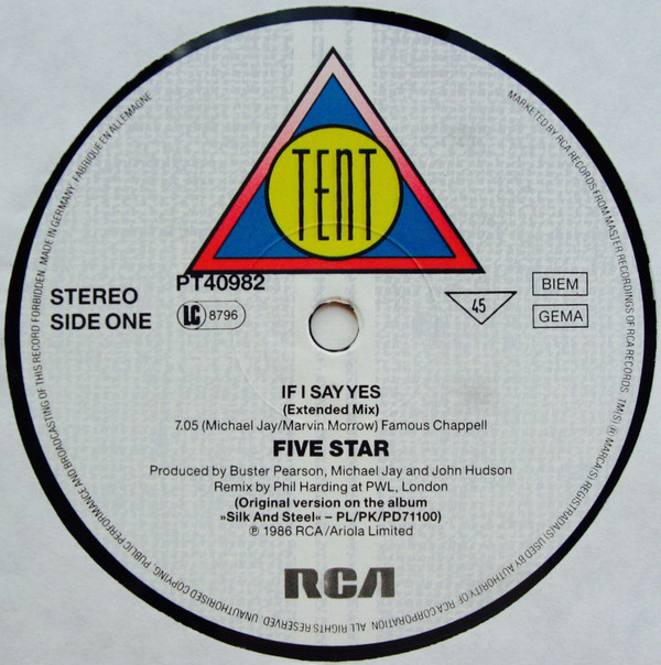 5 Star - If I Say Yes | Tent (PT 40982) - 3 5 Star - If I Say Yes | Tent (PT 40982) - 3