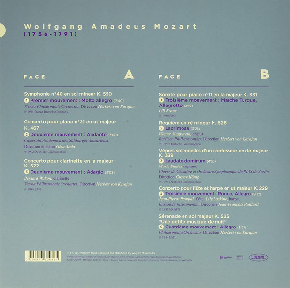 Wolfgang Amadeus Mozart - Les Chefs D'Œuvres De = The Masterpieces Of Wolfgang Amadeus Mozart | Wagram Music (3350086) - 2