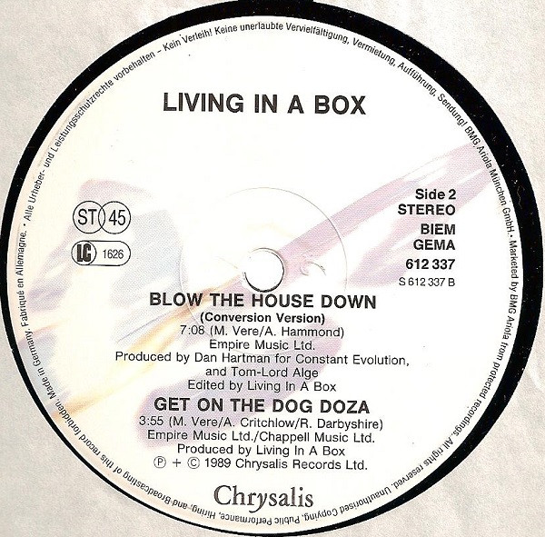 Living In A Box - Gatecrashing | Chrysalis (612 337) - 3