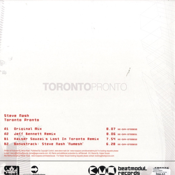 Steve Nash - Toronto Pronto | BeatModul Records (BMR006) - 2 Steve Nash - Toronto Pronto | BeatModul Records (BMR006) - 2
