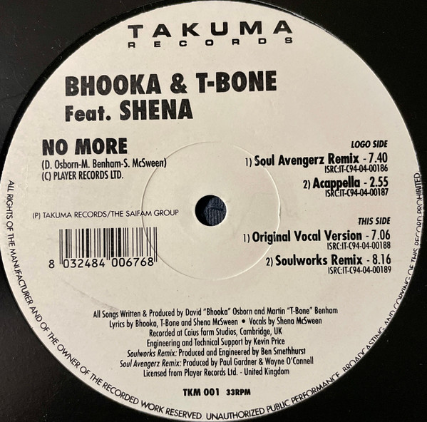 Bhooka & T-Bone Feat. Shena - No More | Takuma Records (TKM 001) - 2