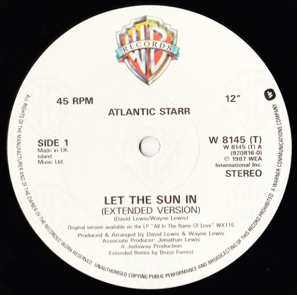 Atlantic Starr - Let The Sun In (Extended Version) | Warner Bros. Records (W 8145 (T)) - 3 Atlantic Starr - Let The Sun In (Extended Version) | Warner Bros. Records (W 8145 (T)) - 3