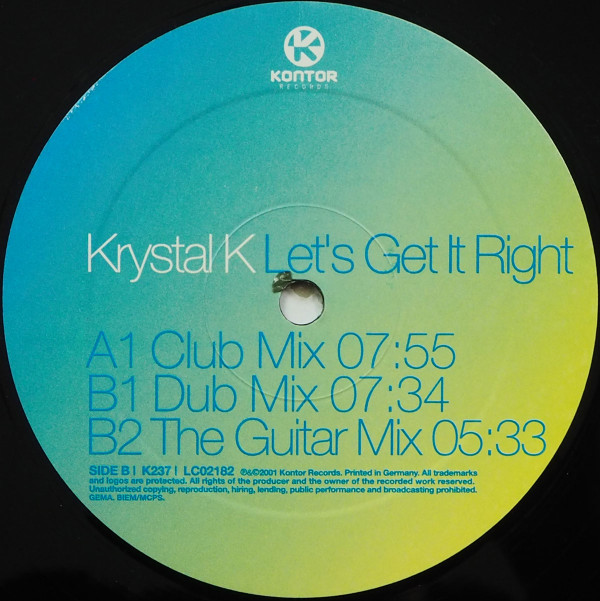 Krystal K - Let's Get It Right | Kontor Records (Kontor237) - 2