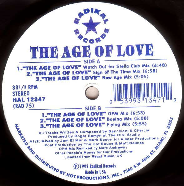 Age Of Love - The Age Of Love | Radikal Records (RAD 75)