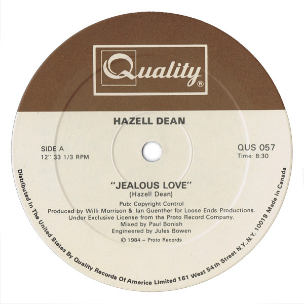 Hazell Dean - Jealous Love / Evergreen | Quality (QUS 057) - main