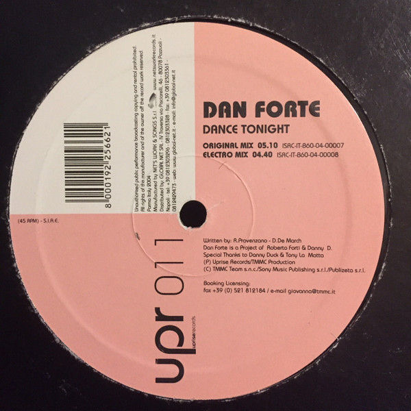 Dan Forte - Dance Tonight | Uprise Records (UPR 011)