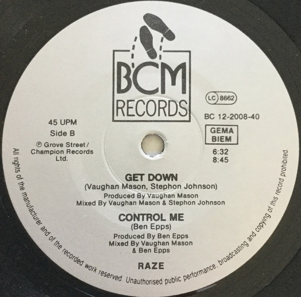 Raze - Let The Music Move U | BCM Records (B.C. 12-2008-40) - 3 Raze - Let The Music Move U | BCM Records (B.C. 12-2008-40) - 3
