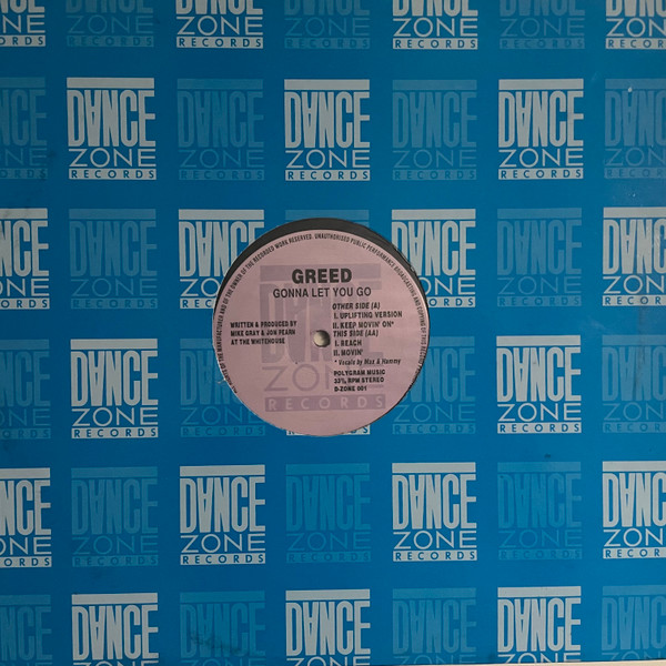 Greed - Gonna Let You Go | Dance Zone Records (D-ZONE 001) - 3