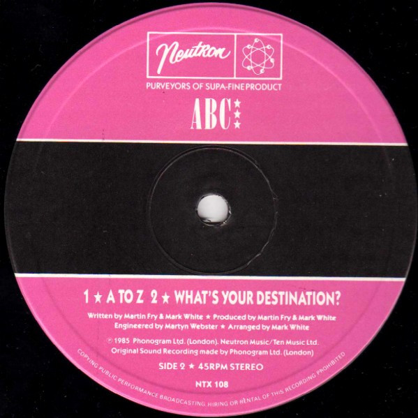 ABC - Be Near Me | Neutron Records (NTX 108) - 4