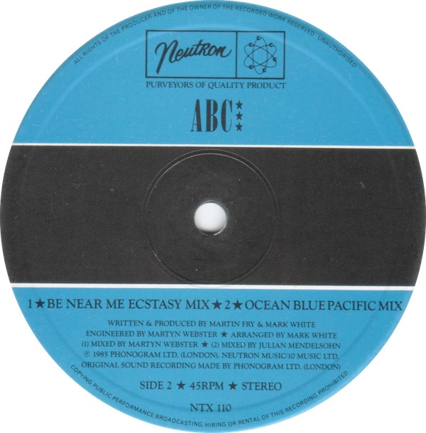 ABC - Ocean Blue | Neutron Records (NTX 110) - 4