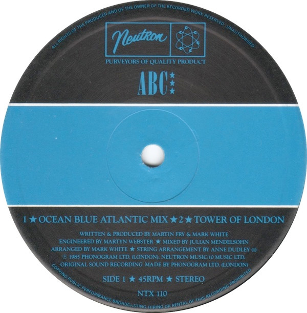 ABC - Ocean Blue | Neutron Records (NTX 110) - 3