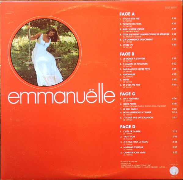 Emmanuëlle - Mes Grands Succès | Disques Sol 7 (SOLT-60,101) - 3 Emmanuëlle - Mes Grands Succès | Disques Sol 7 (SOLT-60,101) - 3