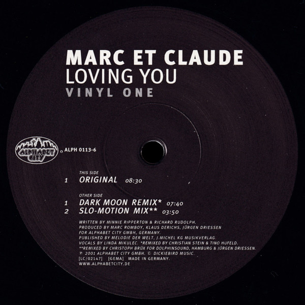Marc Et Claude - Loving You | Alphabet City (ALPH 0113-6) - 3