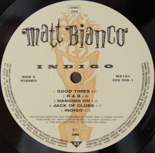 Matt Bianco - Indigo | WEA (WX181) - 4