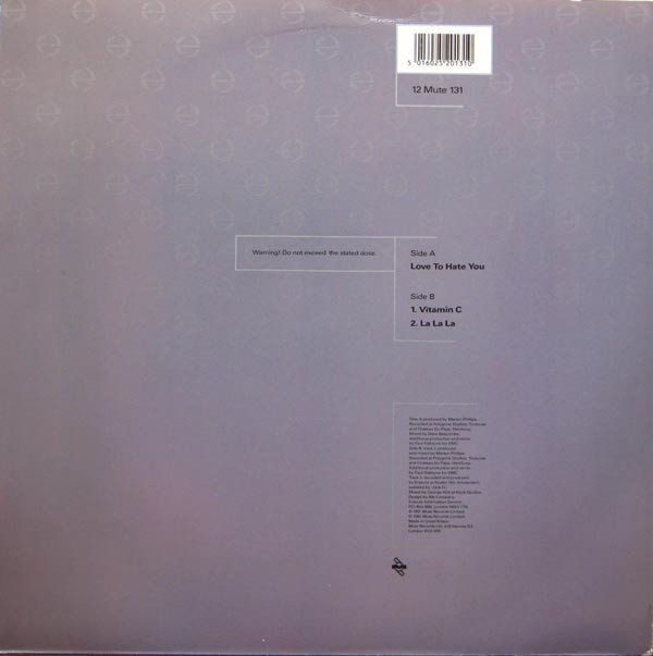 Erasure - Love To Hate You | Mute (12 Mute 131) - 2