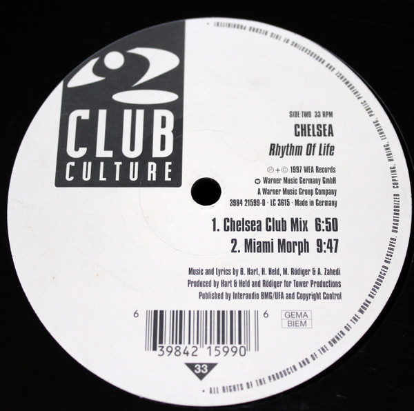 Chelsea - Rhythm Of Life | Club Culture (3984-21599-0) - 2 Chelsea - Rhythm Of Life | Club Culture (3984-21599-0) - 2