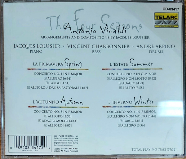 Jacques Loussier Trio - Vivaldi: The Four Seasons | Telarc Jazz (CD-83417) - 4