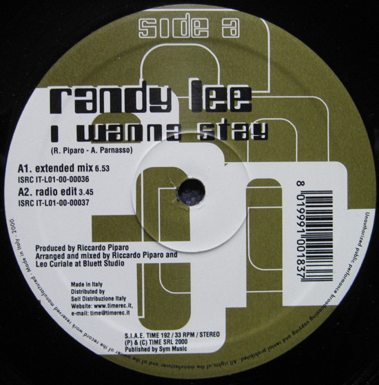 Randy Lee - I Wanna Stay | TIME (TIME 192) - main Randy Lee - I Wanna Stay | TIME (TIME 192) - main