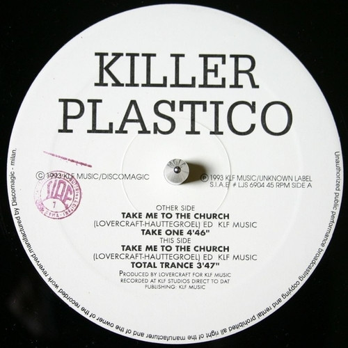 Killer Plastico - Take Me To The Church | Unknown Label (LJS 6904) - 2 Killer Plastico - Take Me To The Church | Unknown Label (LJS 6904) - 2