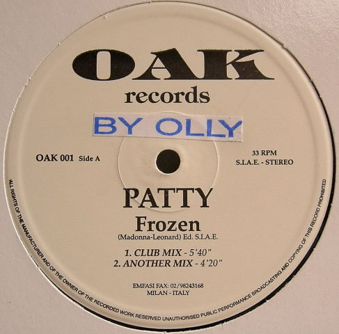 Patty - Frozen | OAK Records (OAK 001) - main Patty - Frozen | OAK Records (OAK 001) - main