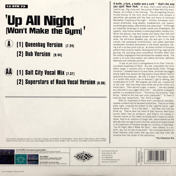 Superstars Of Rock - Up All Night (Won't Make The Gym) | Stress Records (12 STR 72) - 2 Superstars Of Rock - Up All Night (Won't Make The Gym) | Stress Records (12 STR 72) - 2
