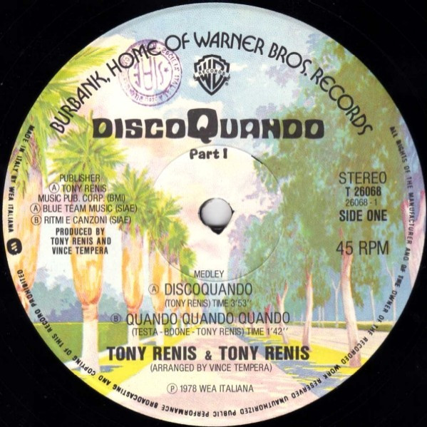 Tony Renis & Tony Renis - DiscoQuando Part 1 | Warner Bros. Records (T 26068) - 3 Tony Renis & Tony Renis - DiscoQuando Part 1 | Warner Bros. Records (T 26068) - 3