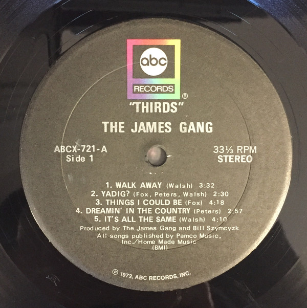 The James Gang - Thirds | ABC Records (ABCX 721) - 3 The James Gang - Thirds | ABC Records (ABCX 721) - 3