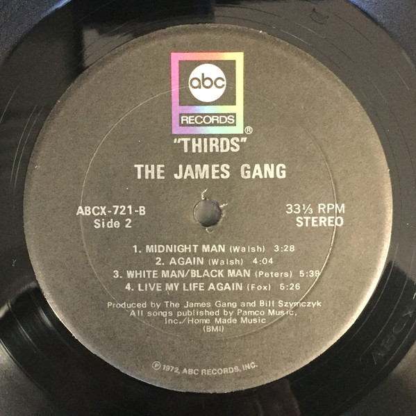 The James Gang - Thirds | ABC Records (ABCX 721) - 4 The James Gang - Thirds | ABC Records (ABCX 721) - 4