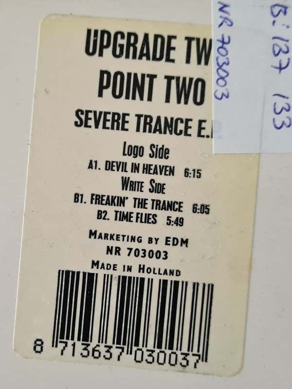 Upgrade Two Point Two - Severe Trance EP | Natural Records (NR 703003) - 3