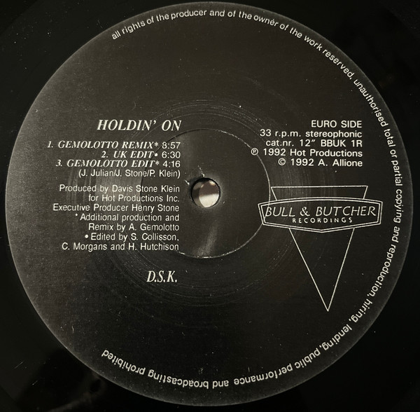 DSK - Holdin' On | Bull & Butcher Recordings (12" BBUK 1R) - 4 DSK - Holdin' On | Bull & Butcher Recordings (12" BBUK 1R) - 4