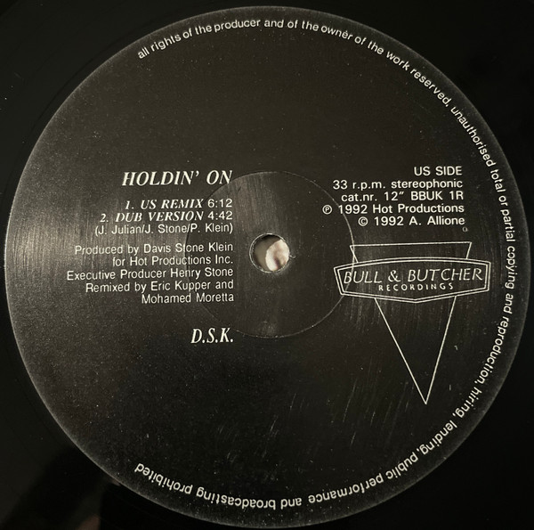 DSK - Holdin' On | Bull & Butcher Recordings (12" BBUK 1R) - 3 DSK - Holdin' On | Bull & Butcher Recordings (12" BBUK 1R) - 3