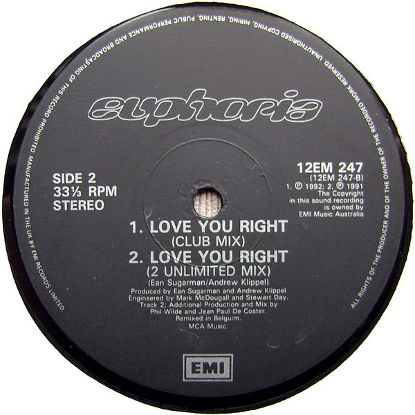 Euphoria - Love You Right | EMI (12EM 247) - 4