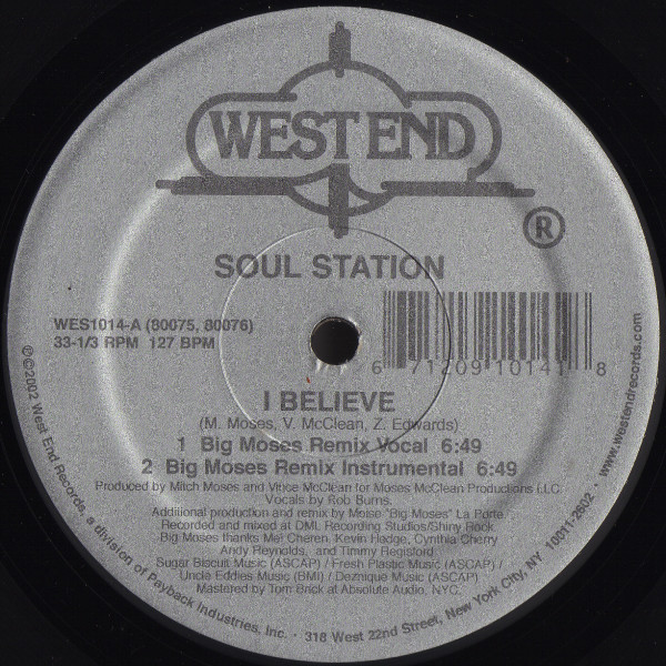 Soul Station - I Believe | West End Records (WES1014) - main