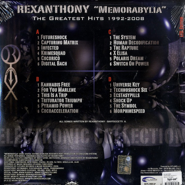 Rexanthony - Memorabylia - The Greatest Hits 1992 - 2008 | Hitland (SHTL 058 LP) - 2 Rexanthony - Memorabylia - The Greatest Hits 1992 - 2008 | Hitland (SHTL 058 LP) - 2