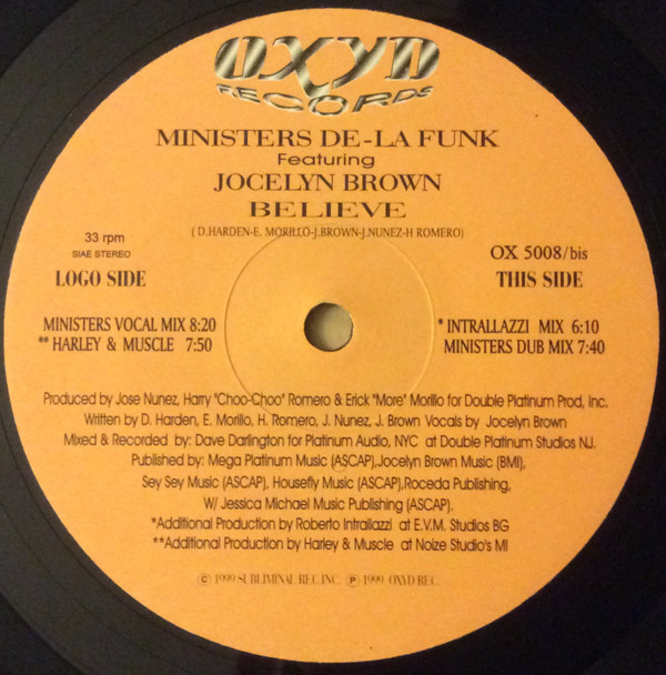 Ministers De-La Funk - Believe | Oxyd Records (OX 5008) - 2