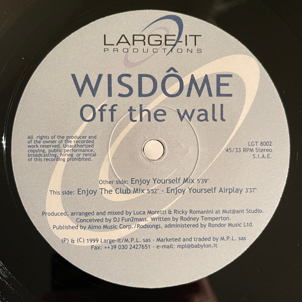 Wisdome - Off The Wall (Enjoy Yourself) | Large-IT Productions (LGT 8002) - 3 Wisdome - Off The Wall (Enjoy Yourself) | Large-IT Productions (LGT 8002) - 3