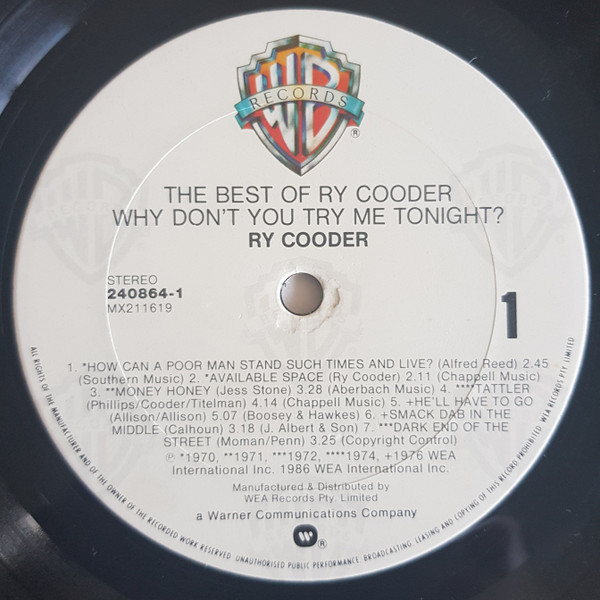 Ry Cooder - Why Don't You Try Me Tonight? The Best Of Ry Cooder | Warner Bros. Records (240864.1) - 3 Ry Cooder - Why Don't You Try Me Tonight? The Best Of Ry Cooder | Warner Bros. Records (240864.1) - 3