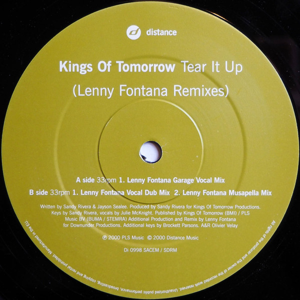 Kings Of Tomorrow - Tear It Up (Part 2: Lenny Fontana Remixes) | Distance (Di0998) - 2 Kings Of Tomorrow - Tear It Up (Part 2: Lenny Fontana Remixes) | Distance (Di0998) - 2