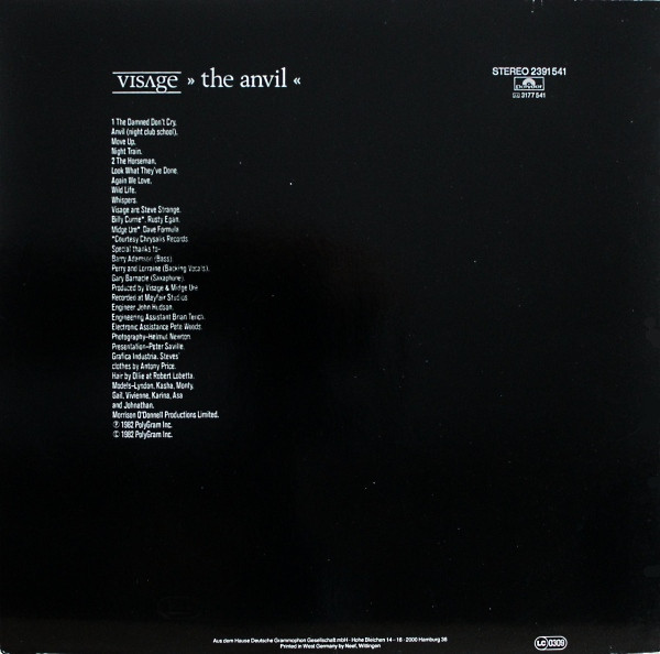 Visage - The Anvil | Polydor (2391 541) - 2