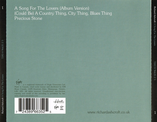 Richard Ashcroft - A Song For The Lovers | Virgin (7243 8 96635 2 5) - 3