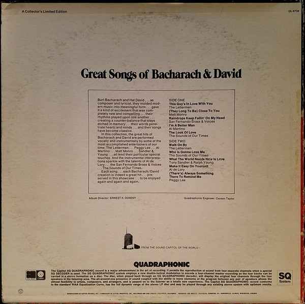 Great Songs Of Bacharach & David