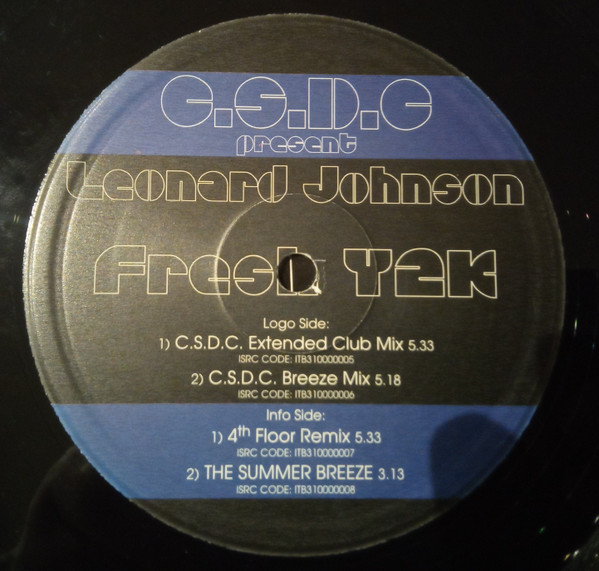 C.S.D.C. ,Present Leonard Johnson - Fresh Y2K | 909 Records (909 MX 001) - 4 C.S.D.C. ,Present Leonard Johnson - Fresh Y2K | 909 Records (909 MX 001) - 4