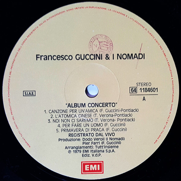 Francesco Guccini & I Nomadi - Album Concerto | EMI (66 1184601) - 3 Francesco Guccini & I Nomadi - Album Concerto | EMI (66 1184601) - 3