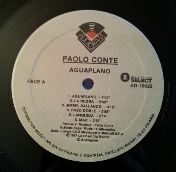 Paolo Conte - Aguaplano | Audiogram (AD 10 025) - 5