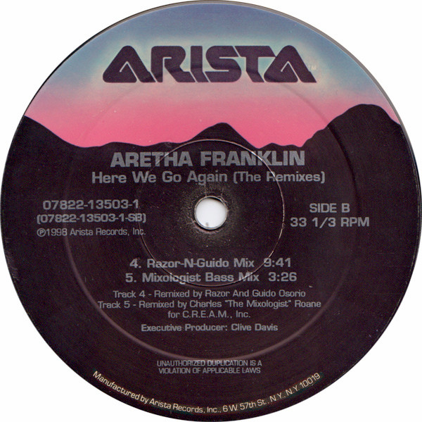 Aretha Franklin - Here We Go Again (The Remixes) | Arista (07822-13503-1) - 4 Aretha Franklin - Here We Go Again (The Remixes) | Arista (07822-13503-1) - 4