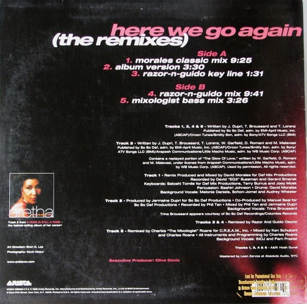 Aretha Franklin - Here We Go Again (The Remixes) | Arista (07822-13503-1) - 2 Aretha Franklin - Here We Go Again (The Remixes) | Arista (07822-13503-1) - 2