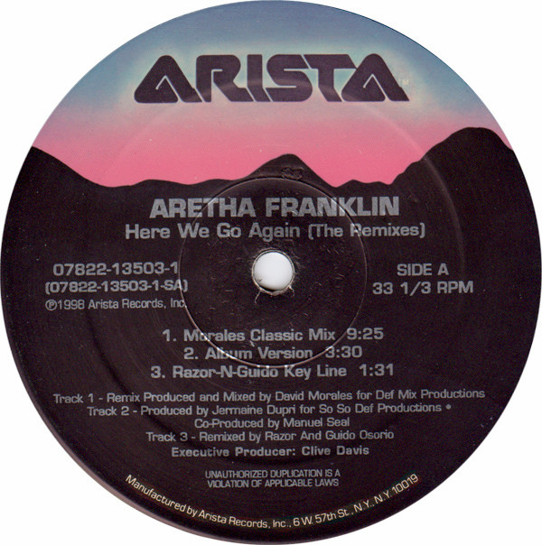 Aretha Franklin - Here We Go Again (The Remixes) | Arista (07822-13503-1) - 3 Aretha Franklin - Here We Go Again (The Remixes) | Arista (07822-13503-1) - 3