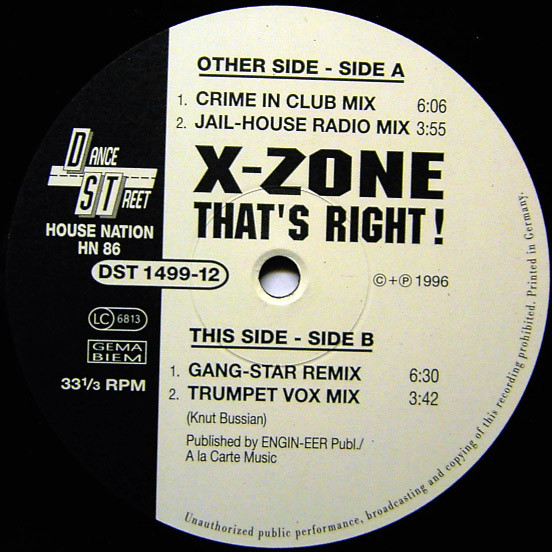 X-Zone - That's Right | House Nation (HN 86)